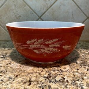 Vintage PYREX Autumn Harvest Mixing Bowl Rust Orange 403